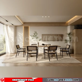 260918 Wabi sabi style Dining room 2 Sketchup Model