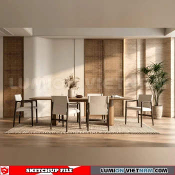 260918 Wabi sabi style Dining room 22 Sketchup Model