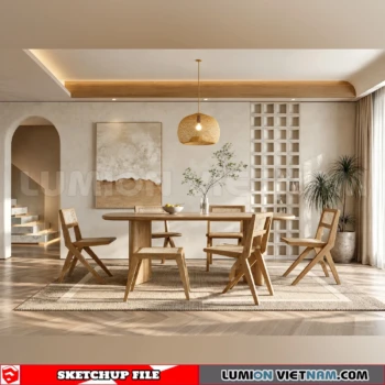 260918 Wabi sabi style Dining room 23 Sketchup Model