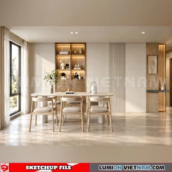 260918 Wabi sabi style Dining room 24 Sketchup Model
