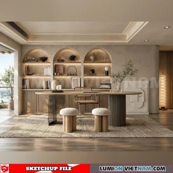 260918 Wabi sabi style Dining room 25 Sketchup Model