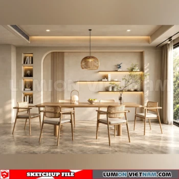 260918 Wabi sabi style Dining room 27 Sketchup Model
