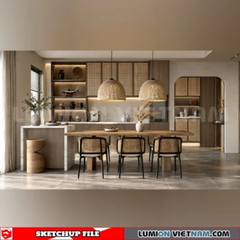 260918 Wabi sabi style Dining room 28 Sketchup Model