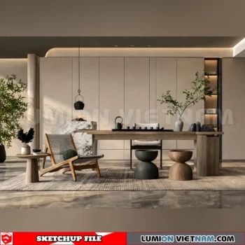 260918 Wabi sabi style Dining room 29 Sketchup Model