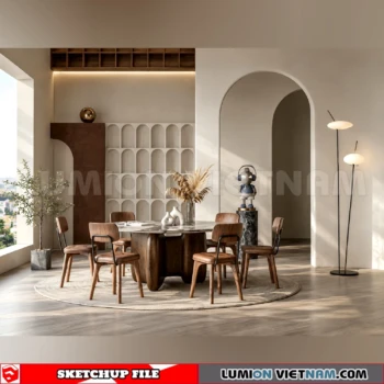 260918 Wabi sabi style Dining room 3 Sketchup Model