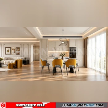 260918 Wabi sabi style Dining room 31 Sketchup Model
