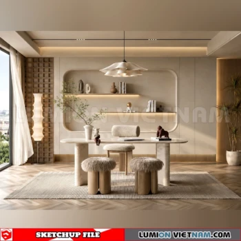 260918 Wabi sabi style Dining room 32 Sketchup Model