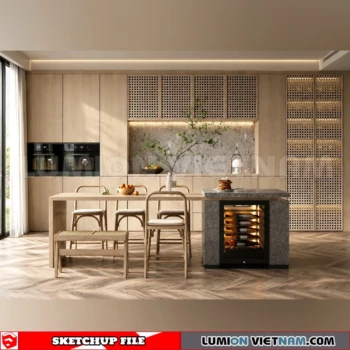 260918 Wabi sabi style Dining room 33 Sketchup Model