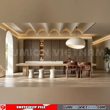 260918 Wabi sabi style Dining room 8 Sketchup Model