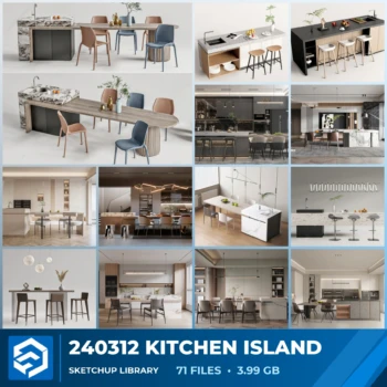 240312 Kitchen Island Sketchup Models Collection