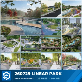 260729 Linear Park Sketchup Models Collection