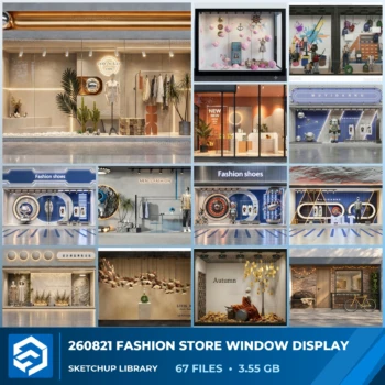 260821 Fashion Store Window Display Sketchup Models Collection