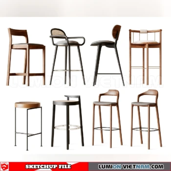 261013 Modern Bar Stools 10 Sketchup Model