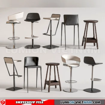 261013 Modern Bar Stools 5 Sketchup Model