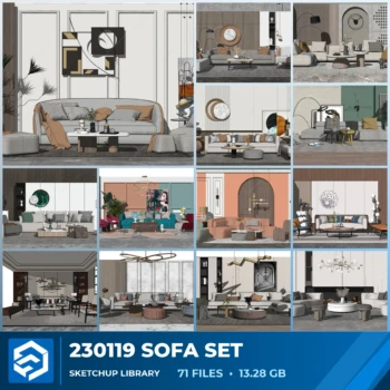 230119 Sofa Set Sketchup Models Collection