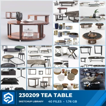 230209 Tea Table Sketchup Models Collection