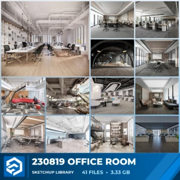 230819 Office Room Sketchup Models Collection