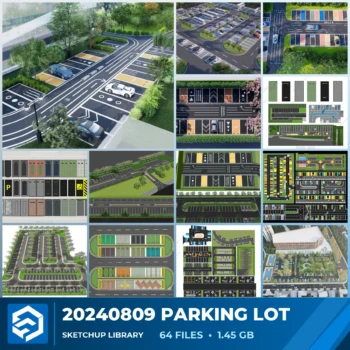 20240809 Parking Lot Sketchup Models Collection