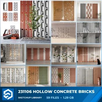 231106 Hollow Concrete Bricks Sketchup Models Collection